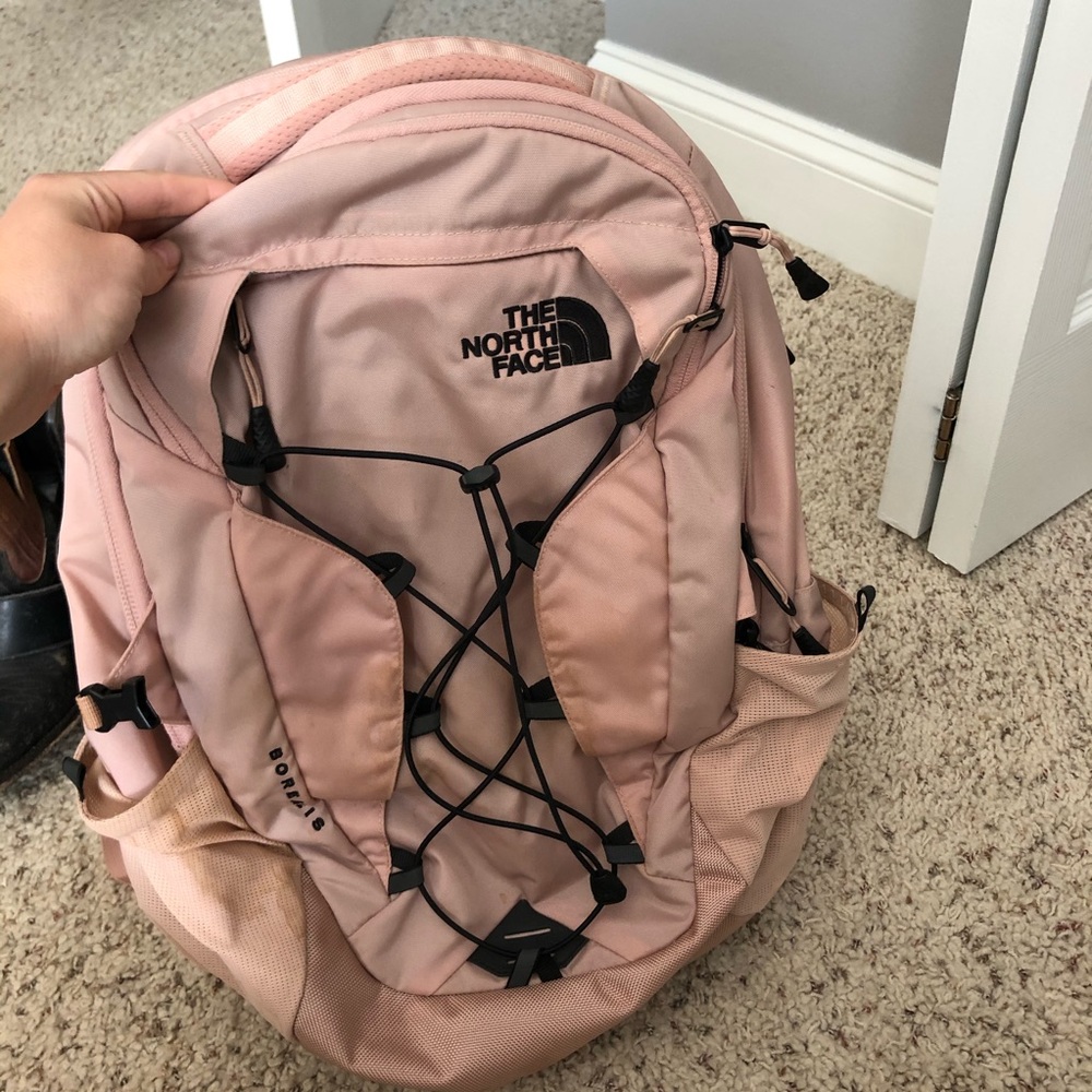 Pink north face backpack